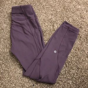 Mauve lululemon running crops